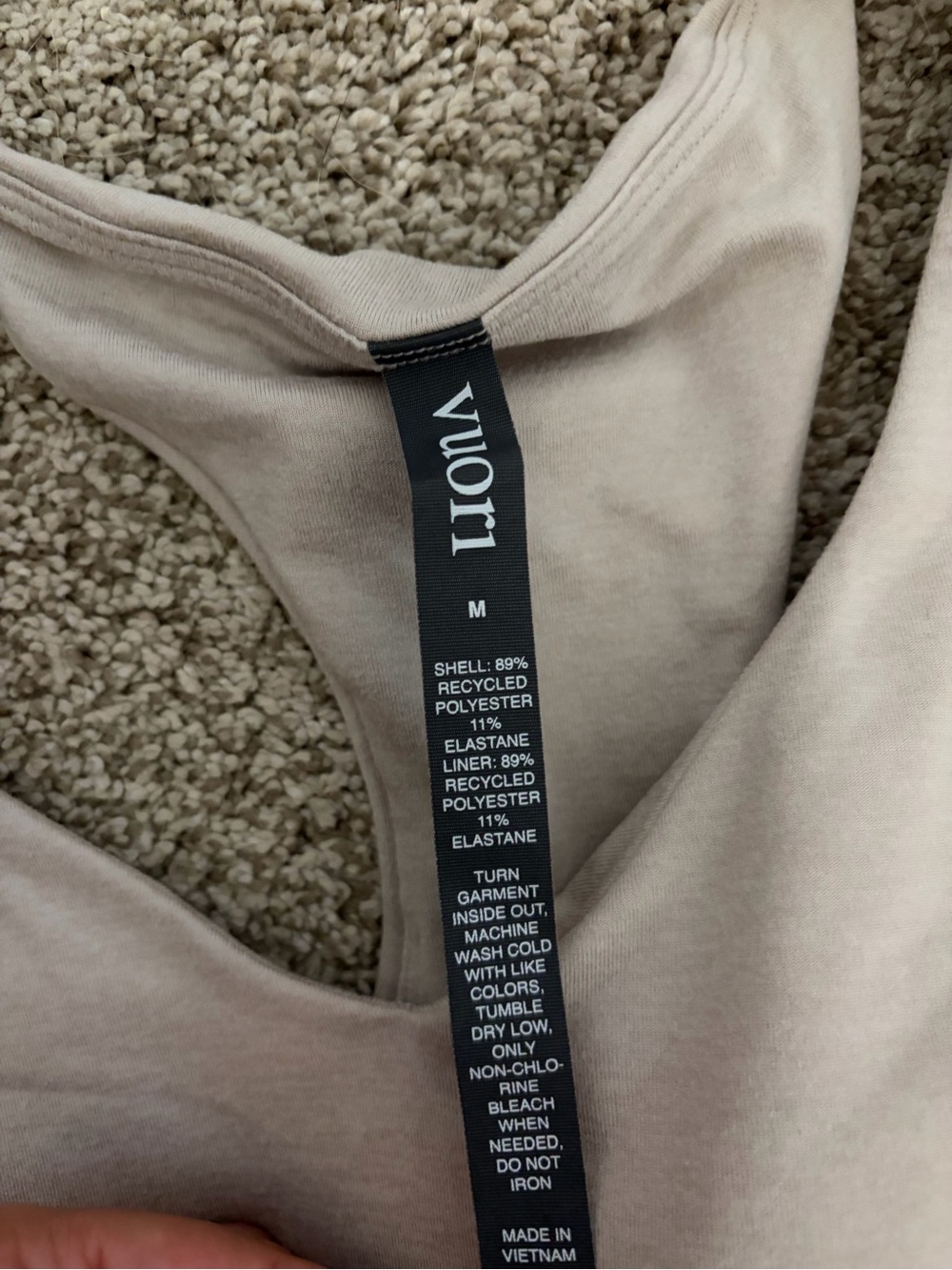 Vuori Cream Racerback Crop Tank Top - Picture 3 of 3